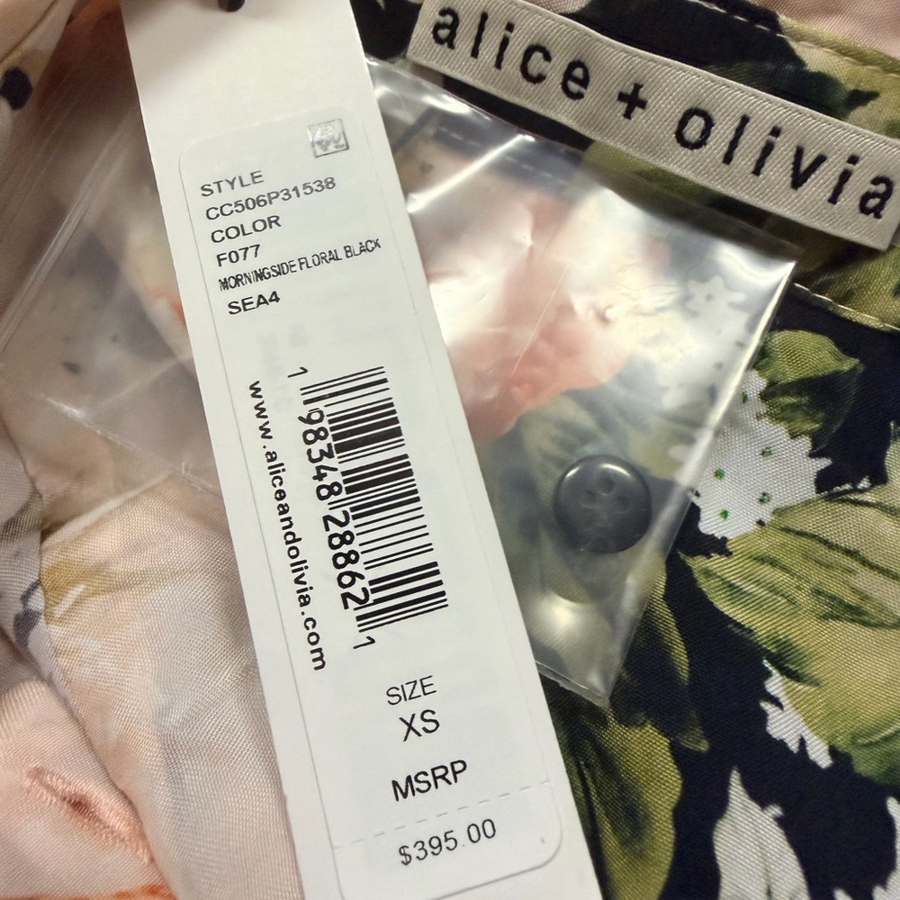 Alice + Olivia Black Floral Mini Dress - Picture 2 of 2